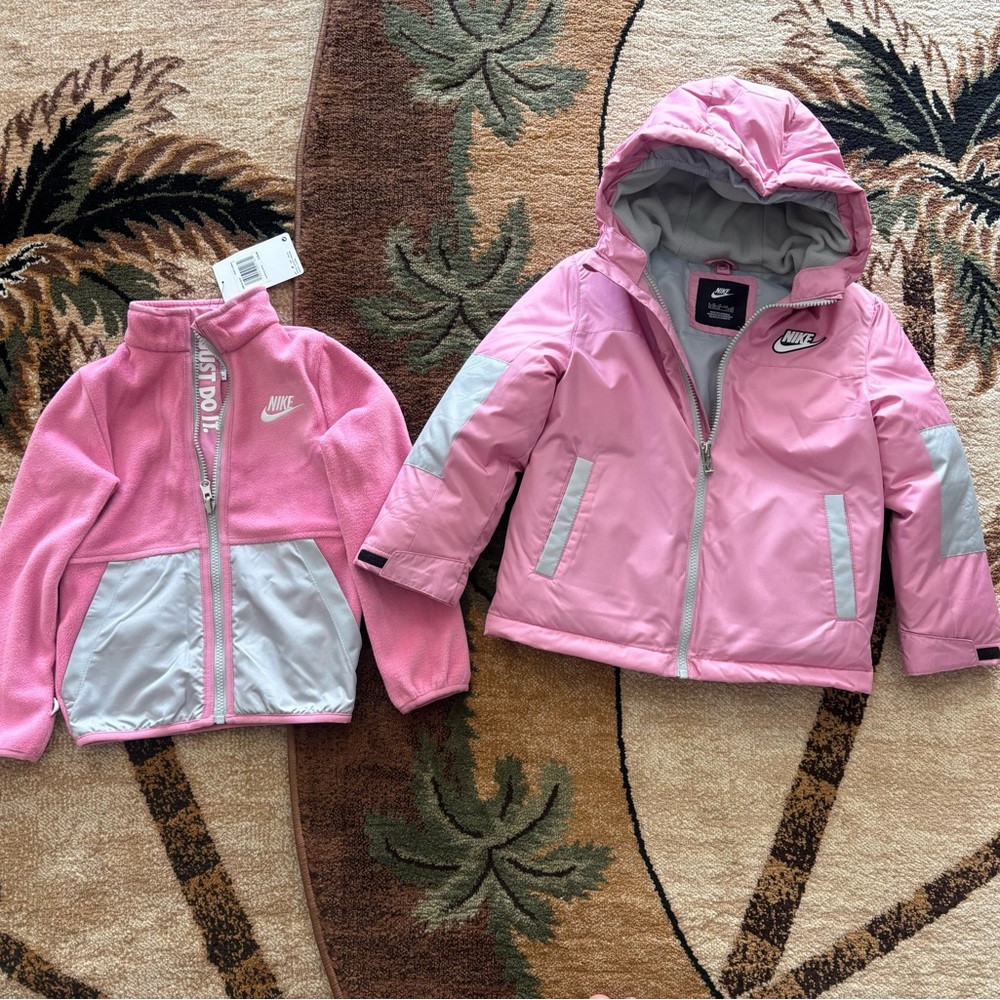 Nike Tech ACG Magic Pink Flamingo 3 in 1 Fleece Jacket Coat Girls XS 4 NEW $125